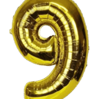 Globo Metálico 40 cm Dorado Numero 9