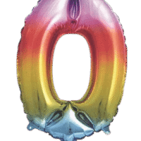 Globo Metálico 40 cm Multicolor Numero 0