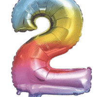 Globo Metálico 40 cm Multicolor Numero 2