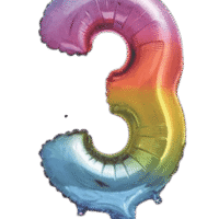 Globo Metálico 40 cm Multicolor Numero 3