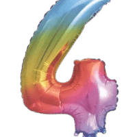 Globo Metálico 40 cm Multicolor Numero 4
