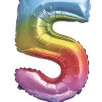 Globo Metálico 40 cm Multicolor Numero 5
