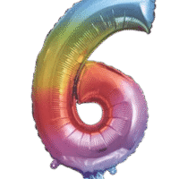 Globo Metálico 40 cm Multicolor Numero 6