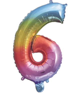 Globo Metálico 40 cm Multicolor Numero 6