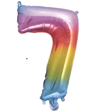 Globo Metálico 40 cm Multicolor Numero 7