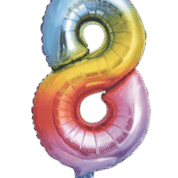 Globo Metálico 40 cm Multicolor Numero 8