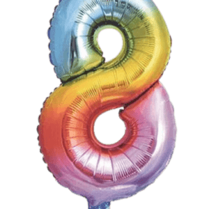 Globo Metálico 40 cm Multicolor Numero 8