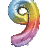 Globo Metálico 40 cm Multicolor Numero 9