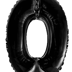 Globo Metálico 40 cm Negro Numero 0