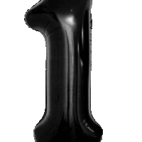 Globo Metálico 76 cm Negro Numero 1