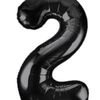 Globo Metálico 76 cm Negro Numero 2
