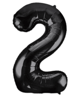 Globo Metálico 76 cm Negro Numero 2