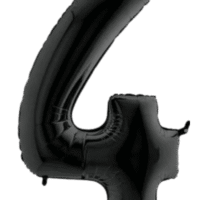 Globo Metálico 76 cm Negro Numero 4