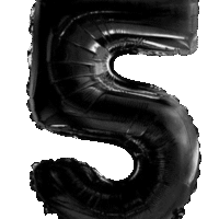 Globo Metálico 76 cm Negro Numero 5