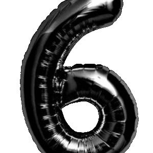 Globo Metálico 40 cm Negro Numero 6