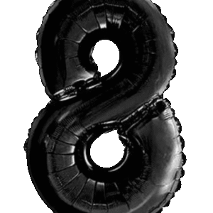 Globo Metálico 40 cm Negro Numero 8