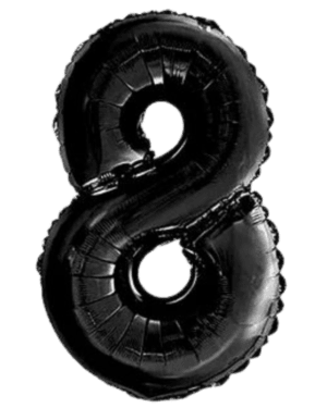 Globo Metálico 40 cm Negro Numero 8