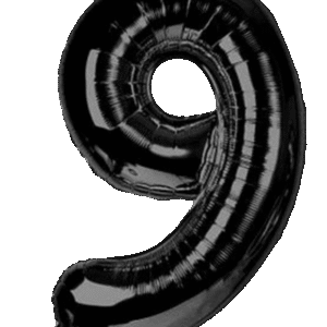 Globo Metálico 40 cm Negro Numero 9