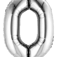 Globo Metálico 76 cm Plateado Numero 0