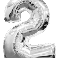 Globo Metálico 40 cm Plateado Numero 2