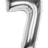 Globo Metálico 40 cm Plateado Numero 7
