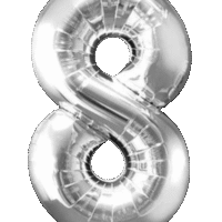 Globo Metálico 40 cm Plateado Numero 8