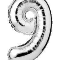Globo Metálico 40 cm Plateado Numero 9