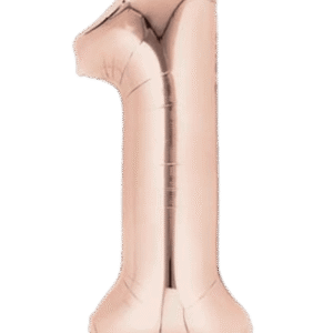 Globo Metálico 40 cm Rosa Oro Numero 1