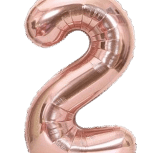 Globo Metálico 40 cm Rosa Oro Numero 2