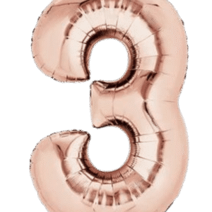 Globo Metálico 40 cm Rosa Oro Numero 3