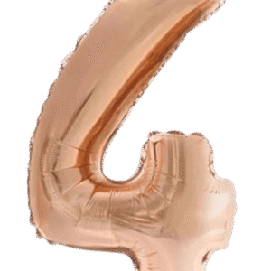 Globo Metálico 40 cm Rosa Oro Numero 4