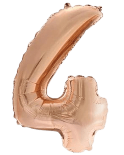 Globo Metálico 40 cm Rosa Oro Numero 4