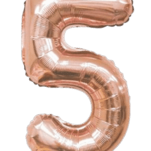 Globo Metálico 40 cm Rosa Oro Numero 5