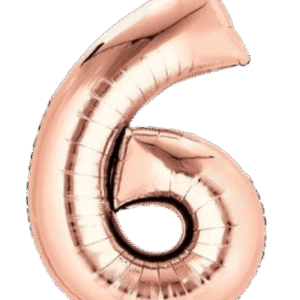 Globo Metálico 40 cm Rosa Oro Numero 6