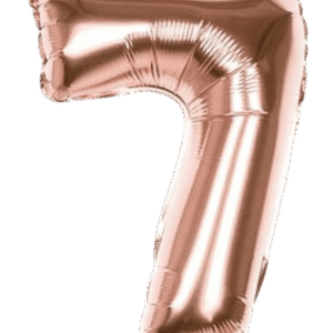 Globo Metálico 40 cm Rosa Oro Numero 7