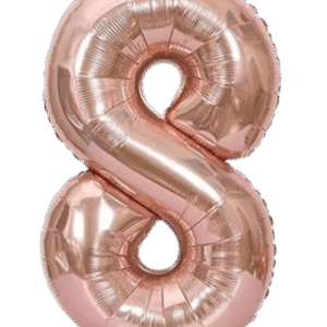 Globo Metálico 40 cm Rosa Oro Numero 8