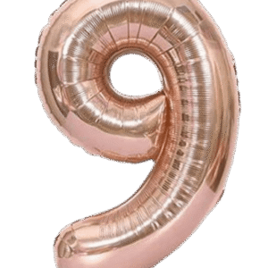 Globo Metálico 40 cm Rosa Oro Numero 9