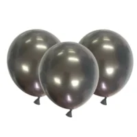 Globos Metalizados Plomo, 15 cms, 25 piezas