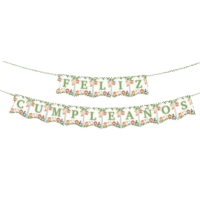 Guirnalda "Feliz cumpleaños", animalitos de la selva, safari. 5 metros