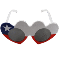 Lentes corazón Fiestas Patrias