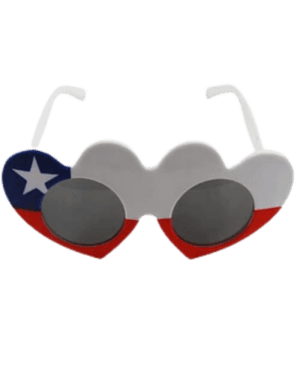 Lentes corazón Fiestas Patrias