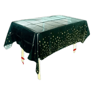 Mantel Plástico negro estrellas doradas