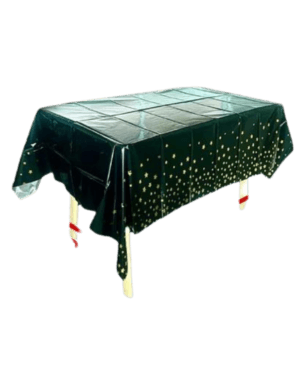 Mantel Plástico negro estrellas doradas