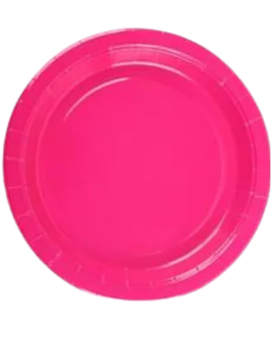 Plato de Cartón Fuscia, 6 piezas, 18cms