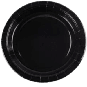 Plato de Cartón Negro, 10 piezas, 18cms