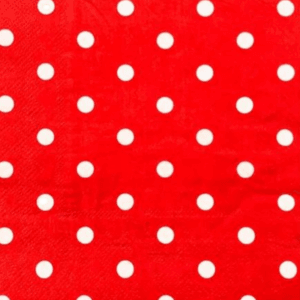 Servilletas de papel Rojas con puntos blancos, 16 piezas