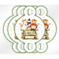 Silbatos para cumpleaños, animalitos de la selva, safari. 6 piezas