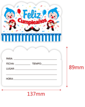 Tarjetas de Invitación plim plim, 8 piezas - Imagen 2