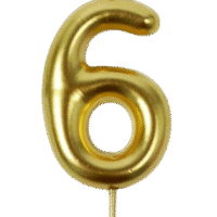 Vela Nº 6 dorada 8.5cm