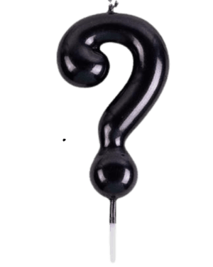 Vela signo de interrogación negra